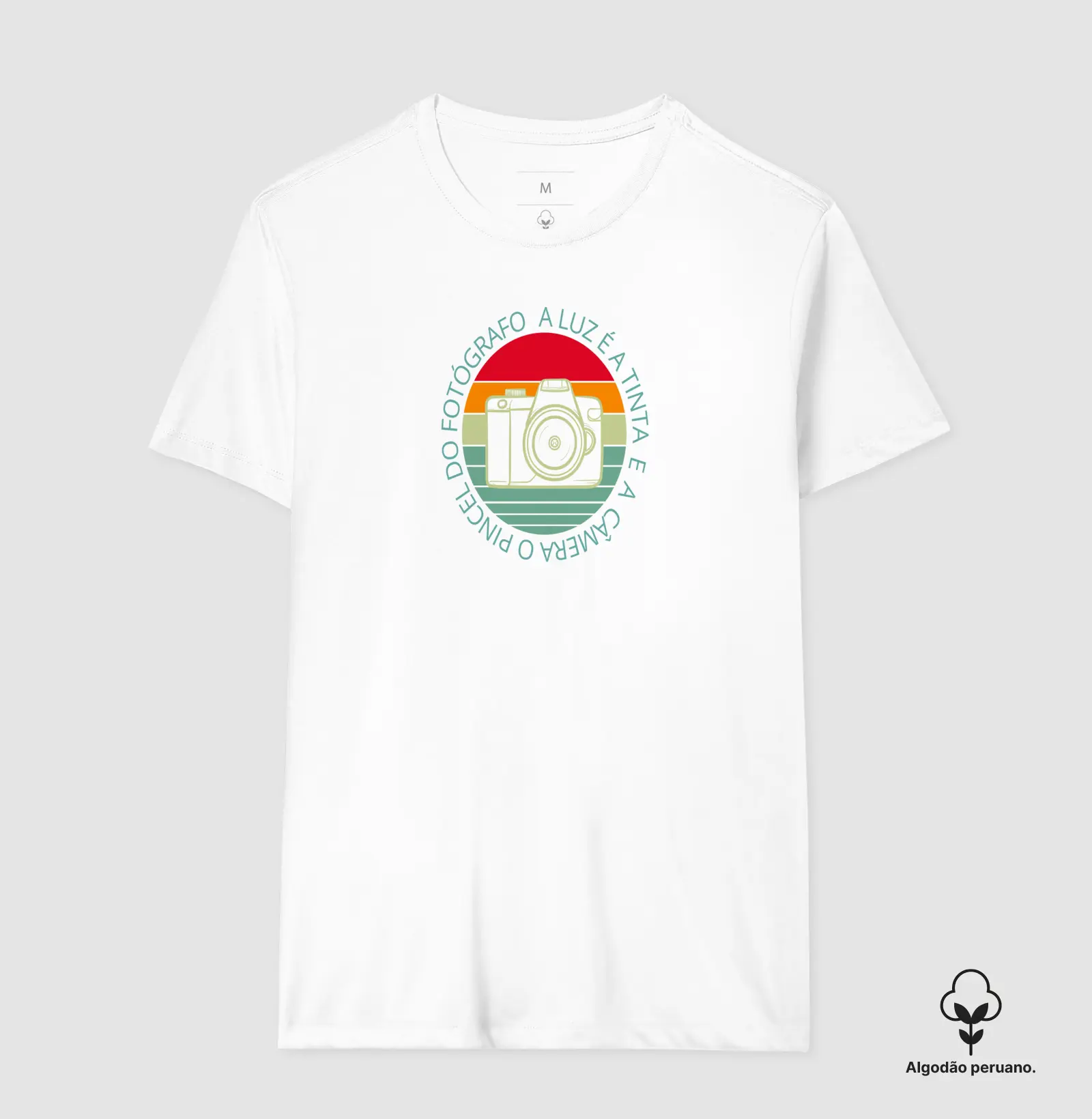 Camiseta Premium masculina algodão Peruano a luz é a tinta - Imagem 3