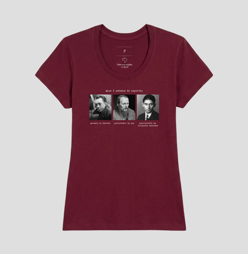 Camiseta Meus 3 Estados de Espírito | Camus, Kafka e Dostoiévski - Imagem 21