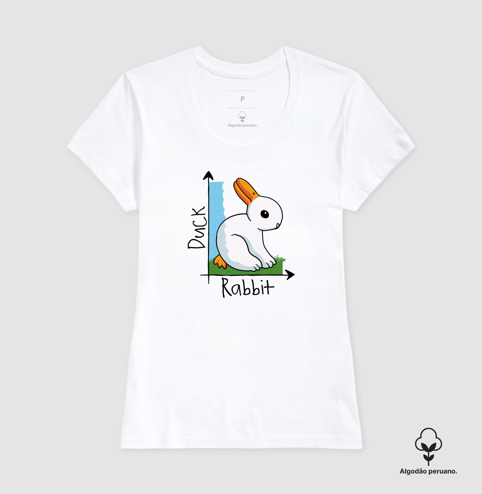 Camiseta Algodão Peruano Pato ou Coelho? - Imagem 3