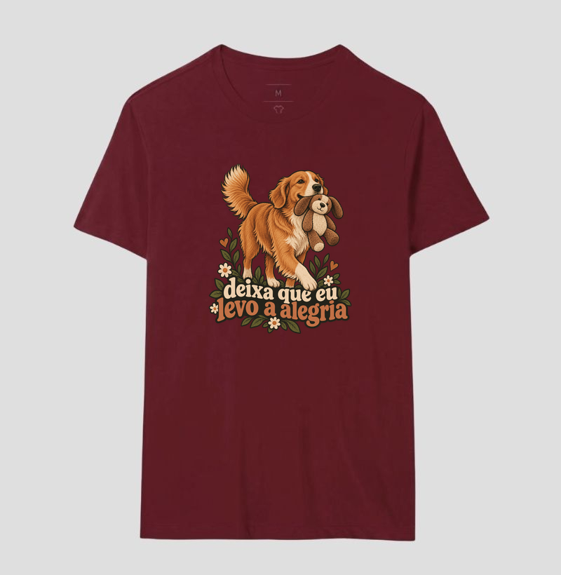 Camiseta Cão com Brinquedo "deixa que eu levo a alegria" | Pelo & Pano - Imagem 18