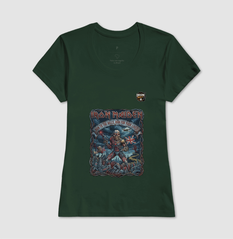 Camiseta Iron Maiden “Run to the Hills” - Imagem 11