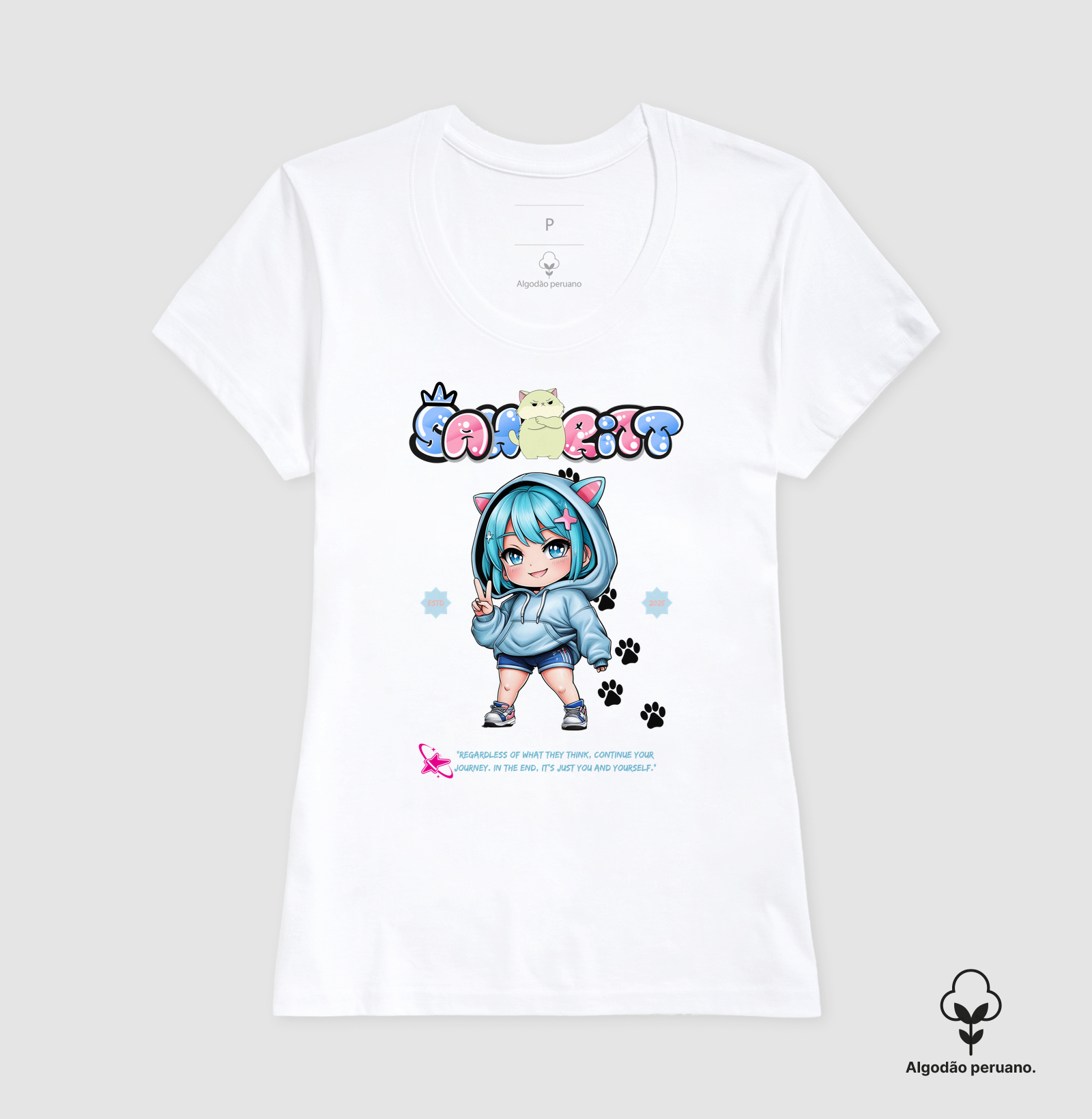 Camiseta Algodão Peruano S★R Cat