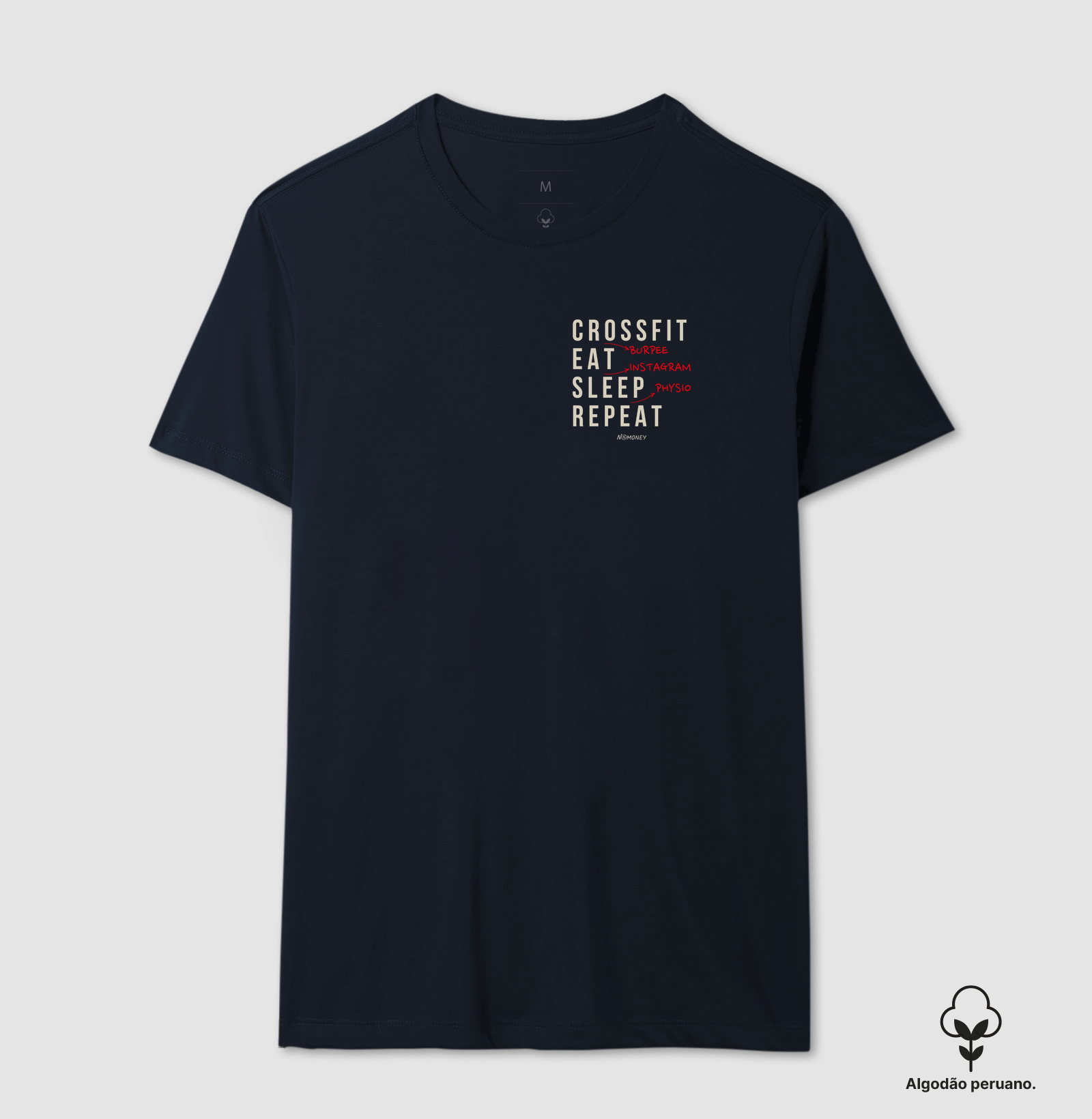 Camiseta Crossfit (Burpee). Eat. Sleep. Repeat. - Algodão Peruano - Imagem 7