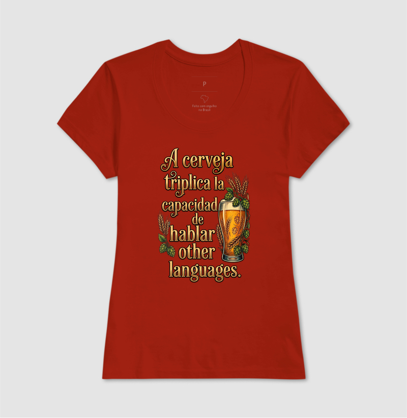 Camiseta Poliglota de Bar: A Cerveja Triplica - Imagem 7