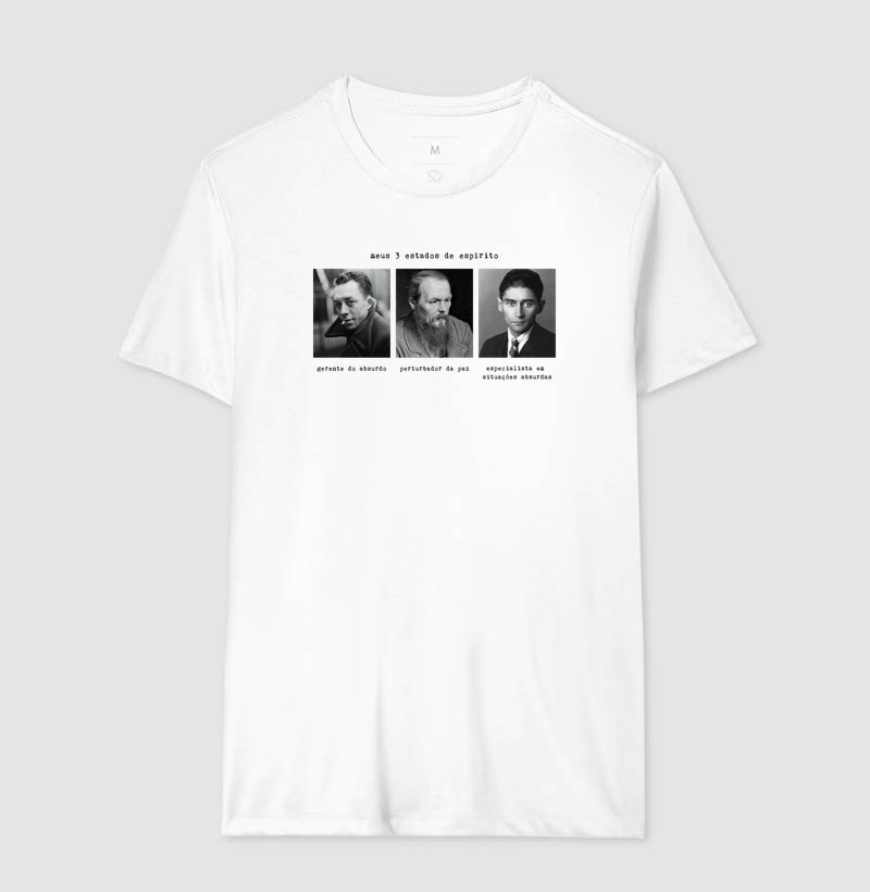 Camiseta Meus 3 Estados de Espírito | Camus, Kafka e Dostoiévski - Imagem 6