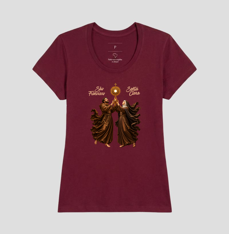 Camiseta São Francisco e Santa Clara de Assis - Adoradores do Santíssimo - Imagem 17