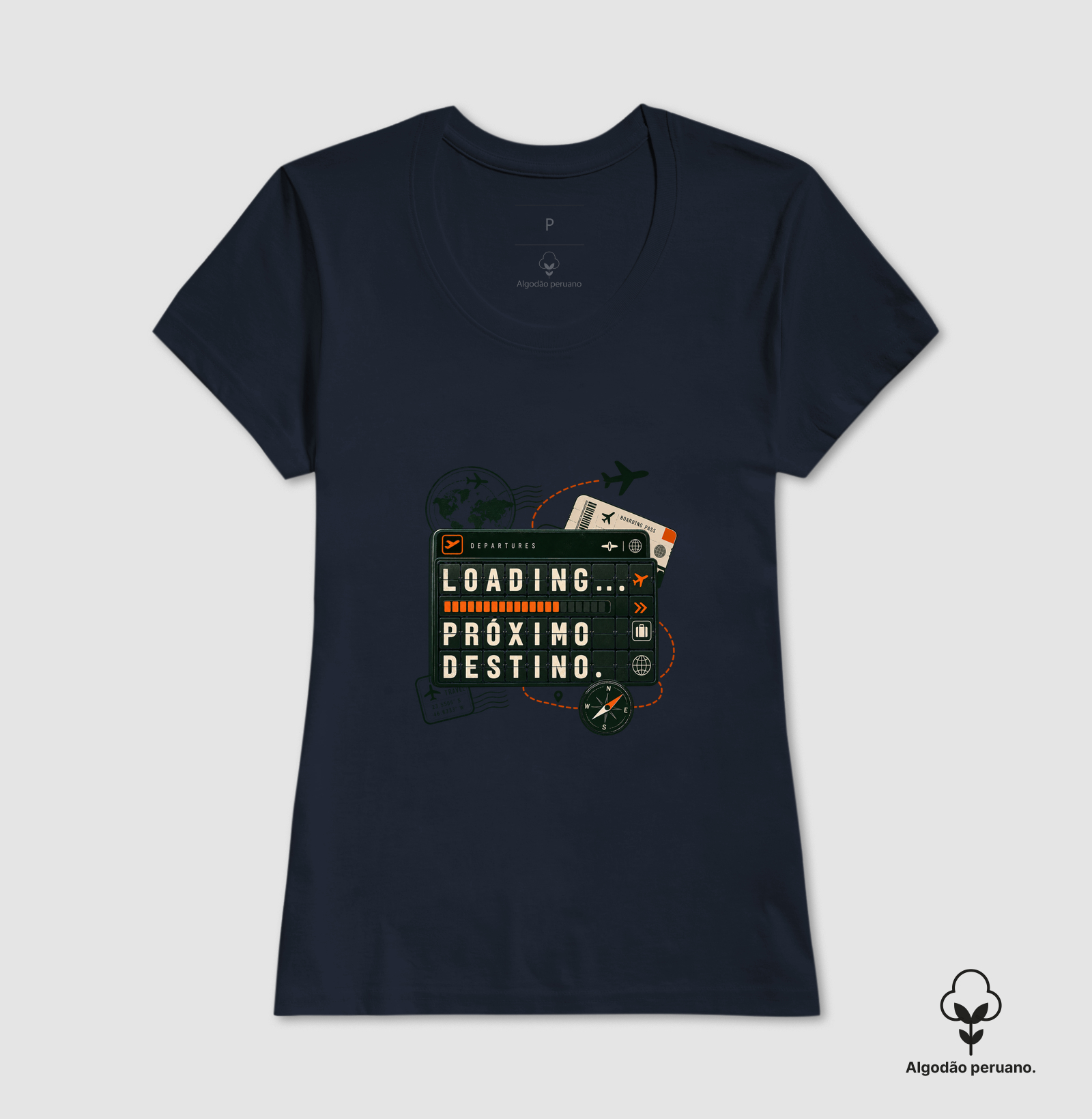 Camiseta Algodão Peruano | Loading... Próximo Destino - Imagem 7