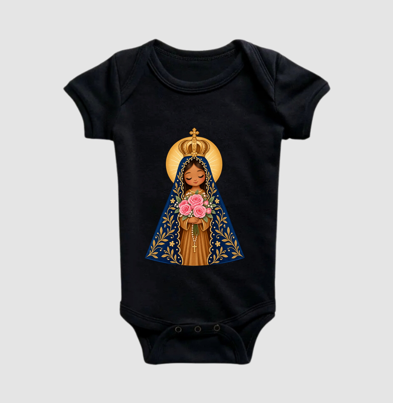Nossa Senhora Aparecida com Flores - Baby - Imagem 5