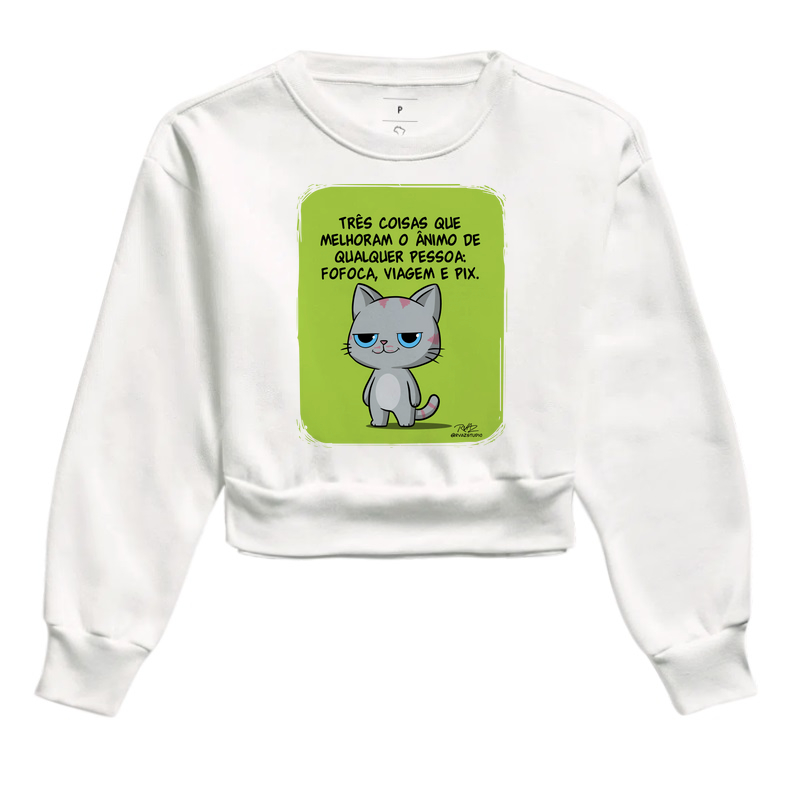 Camiseta Gato Sincero Fofoca Viagem e Pix - Imagem 3