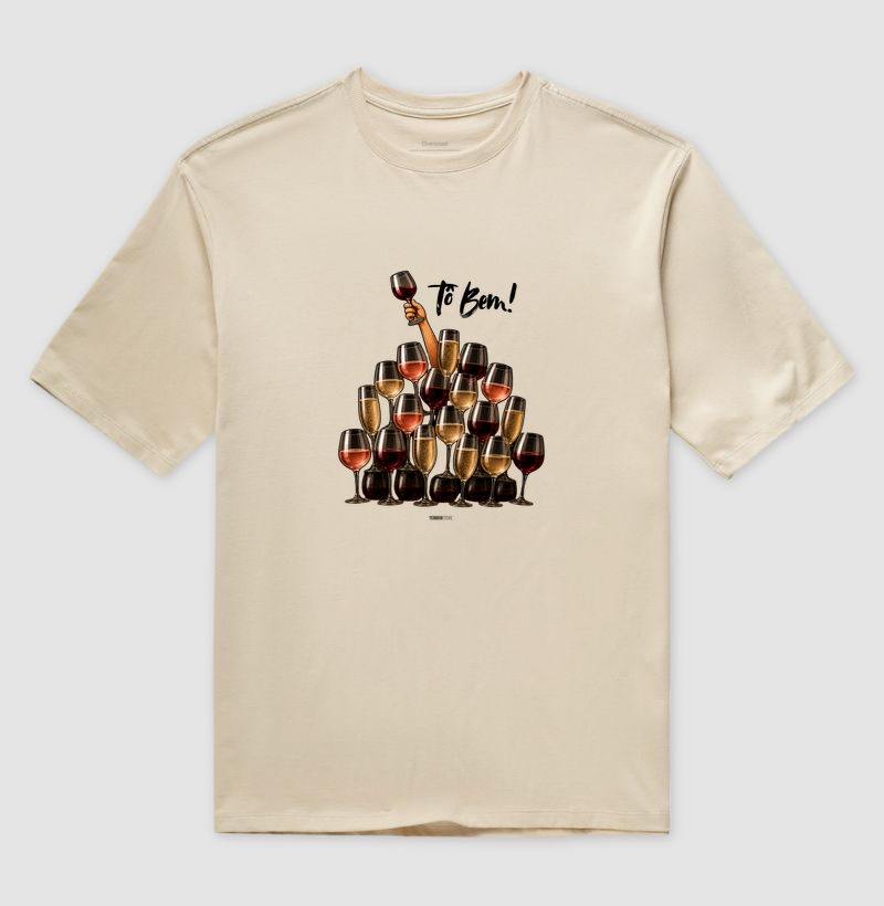 Camiseta Oversized Vinho - Tô Bem! - Taças - Imagem 3