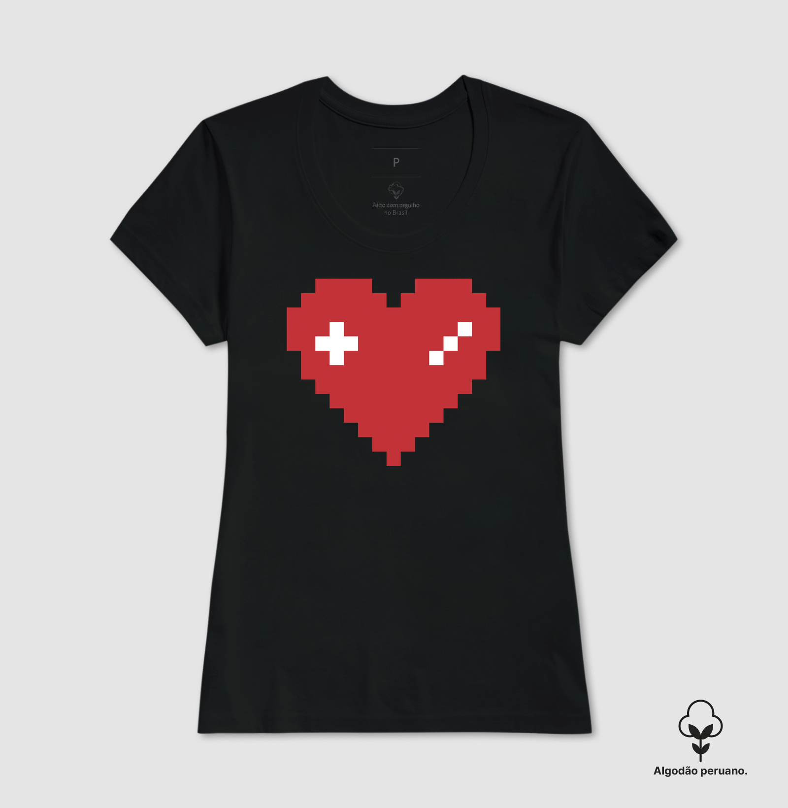 Camiseta Algodão Peruano Coração Gamer - Imagem 6