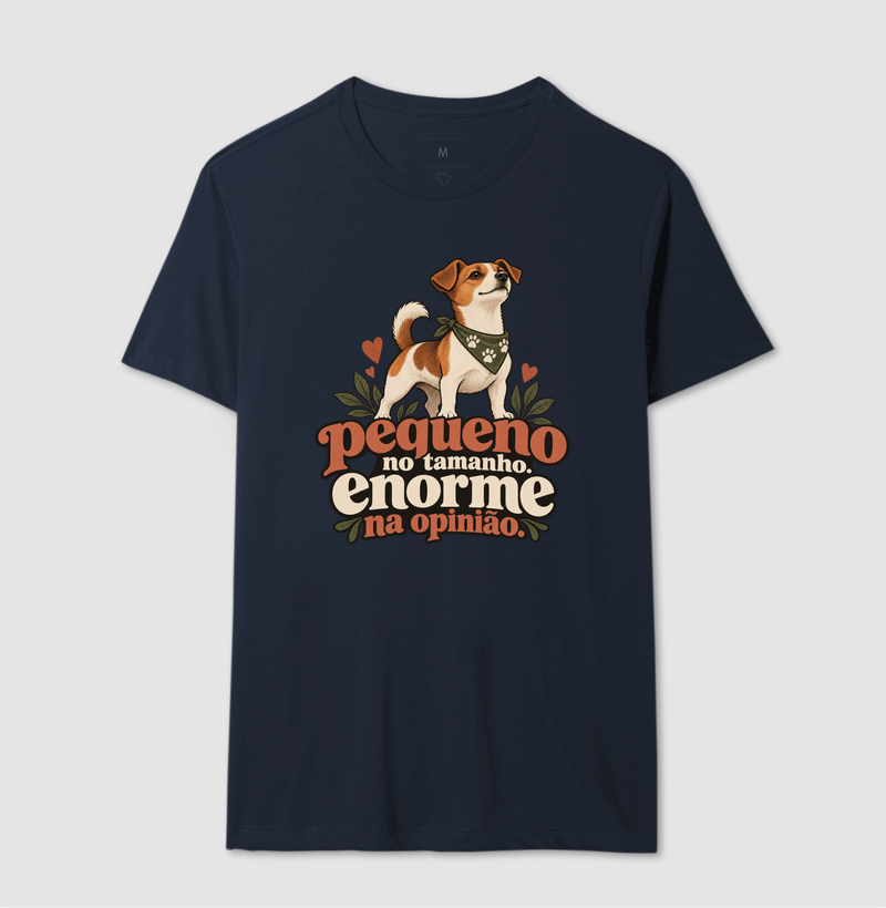 Camiseta Cachorro Pequeno "enorme na opinião" | Pelo & Pano - Imagem 6