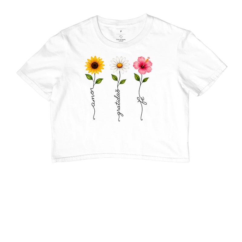 Camiseta Floresça com amor, fé e gratidão. - Imagem 3