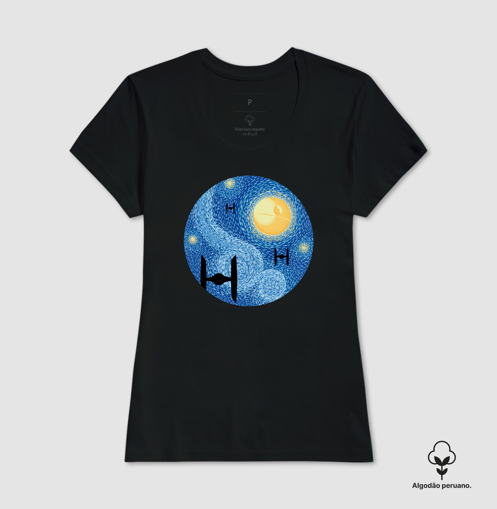 Camiseta Algodão Peruano Noite Estrelada - Imagem 6