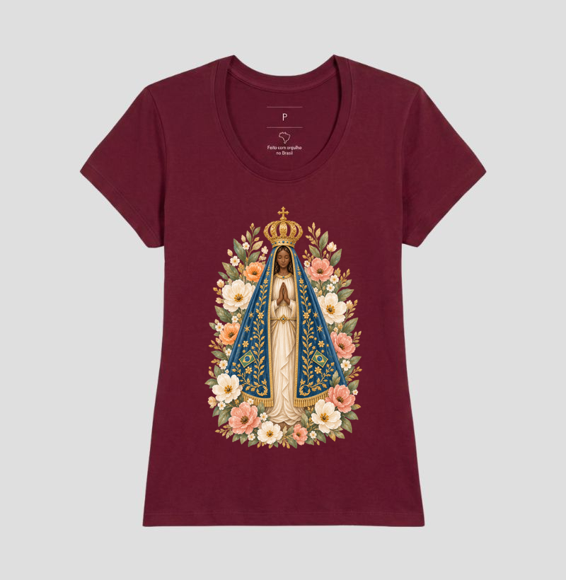 Nossa Senhora Aparecida Aquarela Floral - Imagem 15
