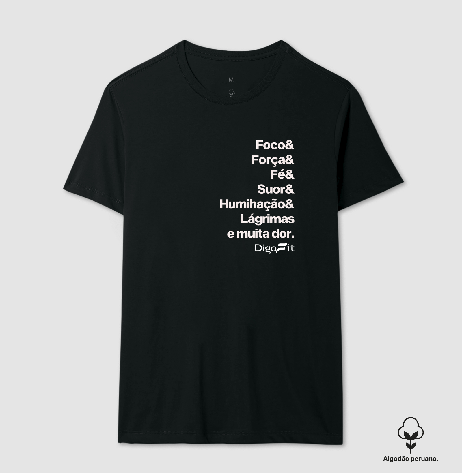 CAMISETA ALGODÃO PERUANO ACADEMIA FOCO E MUITA DOR - Imagem 7