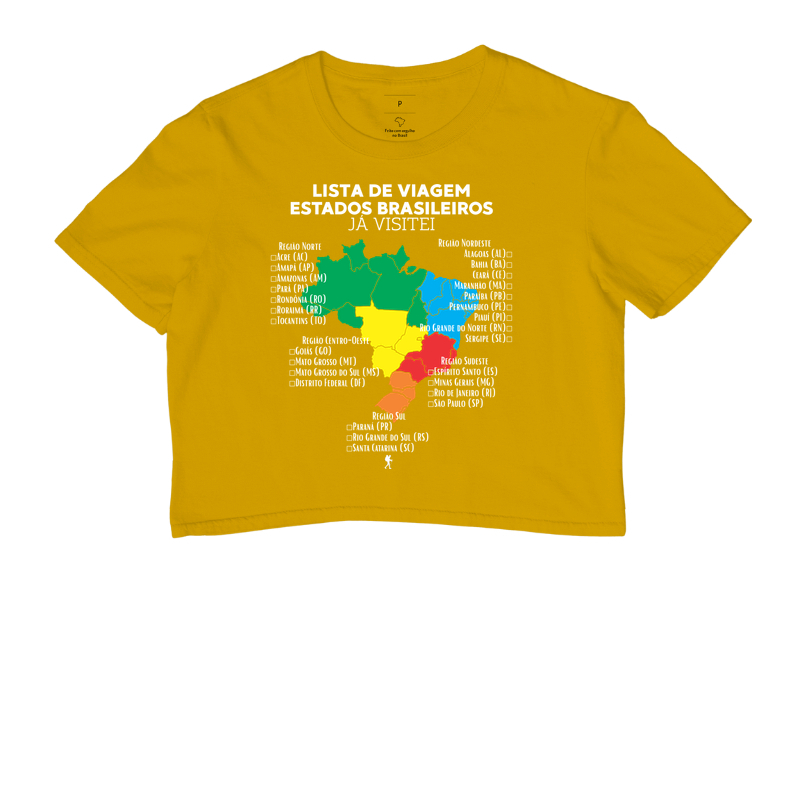 Camiseta Lista de Viagem Estados Brasileiros Ja Visitei | Mapa Brasil Auto Personalizavel | Colecao Personalizaveis - Imagem 8