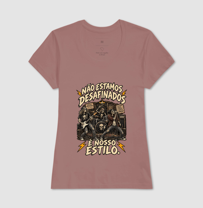 Camiseta Rock Não Estamos Desafinados – Caveiras, Guitarra e Estilo Rock’n’Roll - Imagem 11