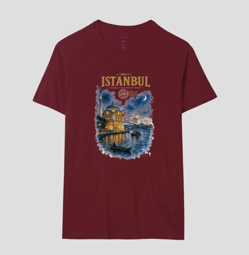 Camiseta Istanbul Turkey Where East Meets West | Aquarela Mesquita Bósforo | Colecao Fashion Travel - Imagem 21
