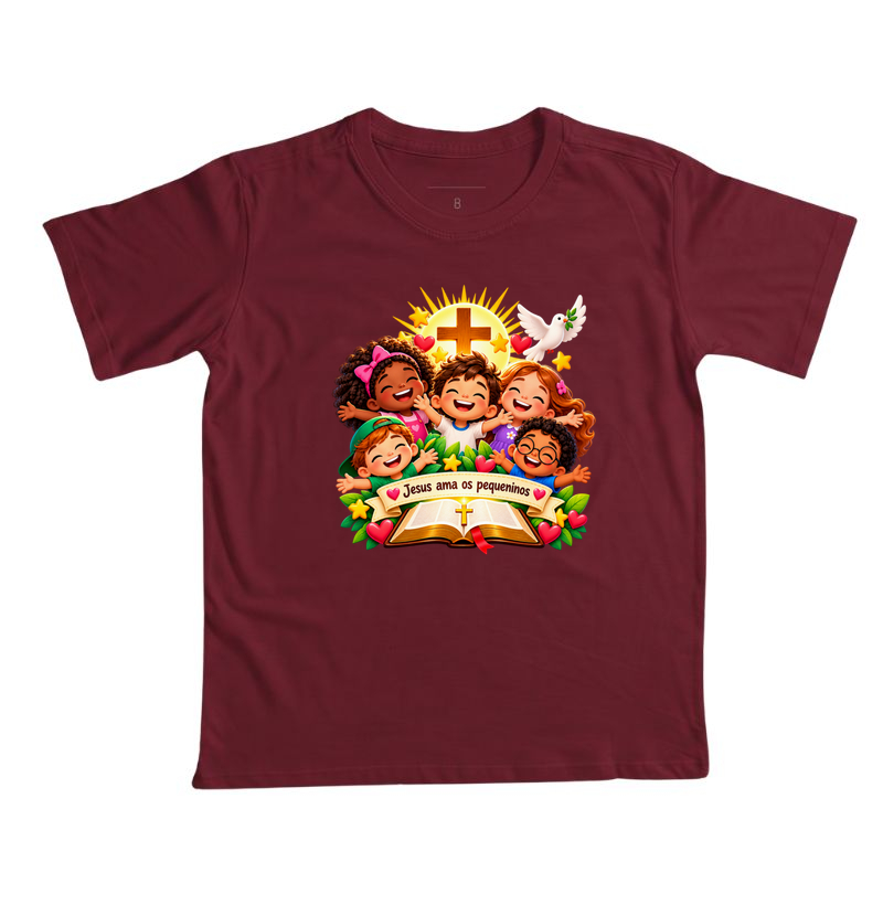Camiseta Infantil Jesus Ama os Pequeninos - Imagem 3