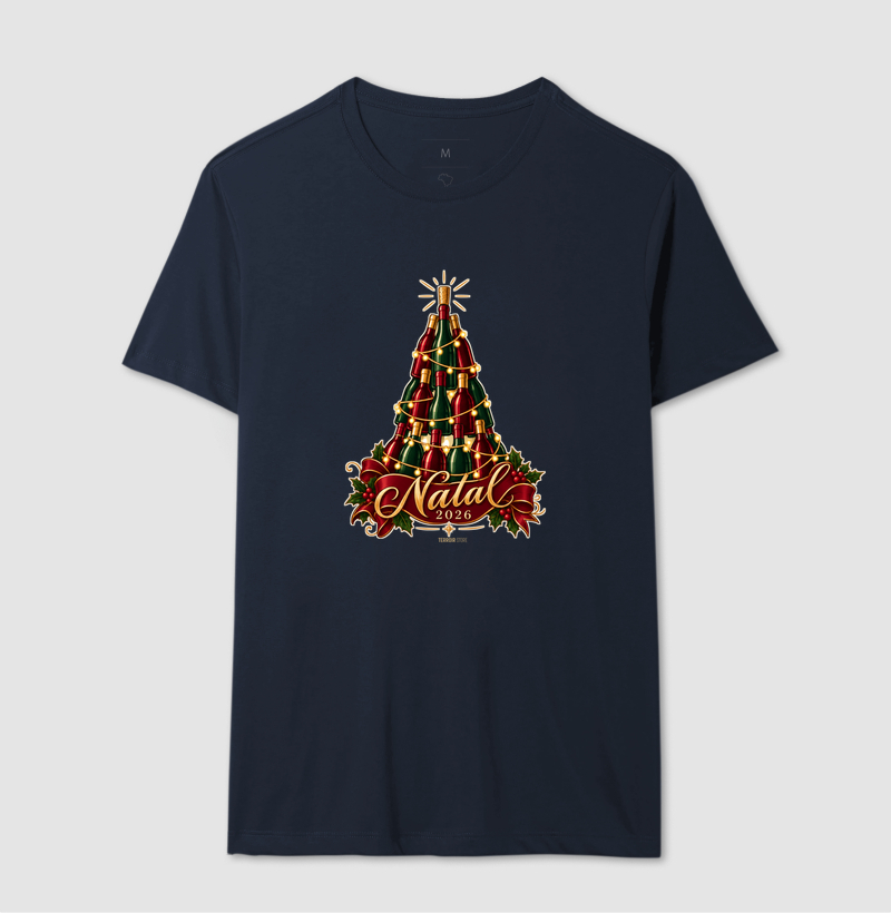 Camiseta Natal 2026 – Árvore de Garrafas de Vinho - Imagem 6