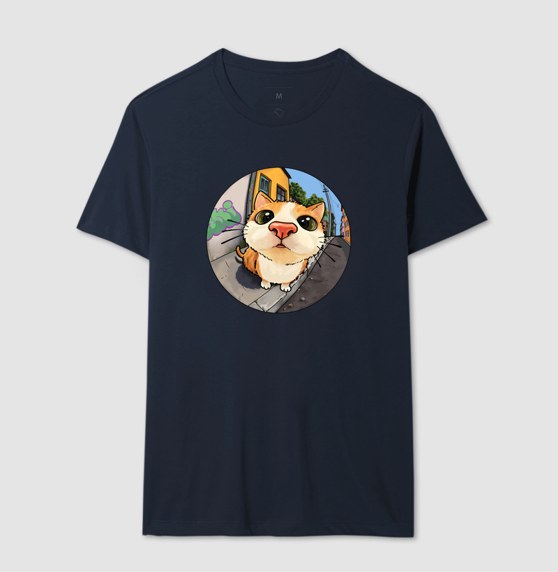 Camiseta Kaki Gatinho Regular Fit - Imagem 6