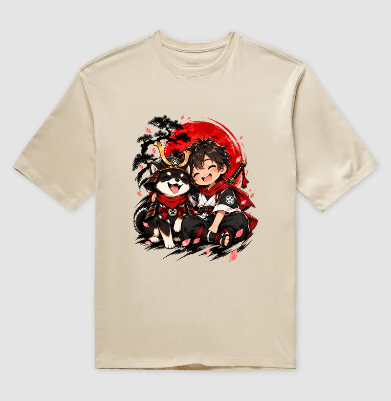 Pequeno Samurai & Shiba — Amigos de Honra (Preto) - Imagem 3