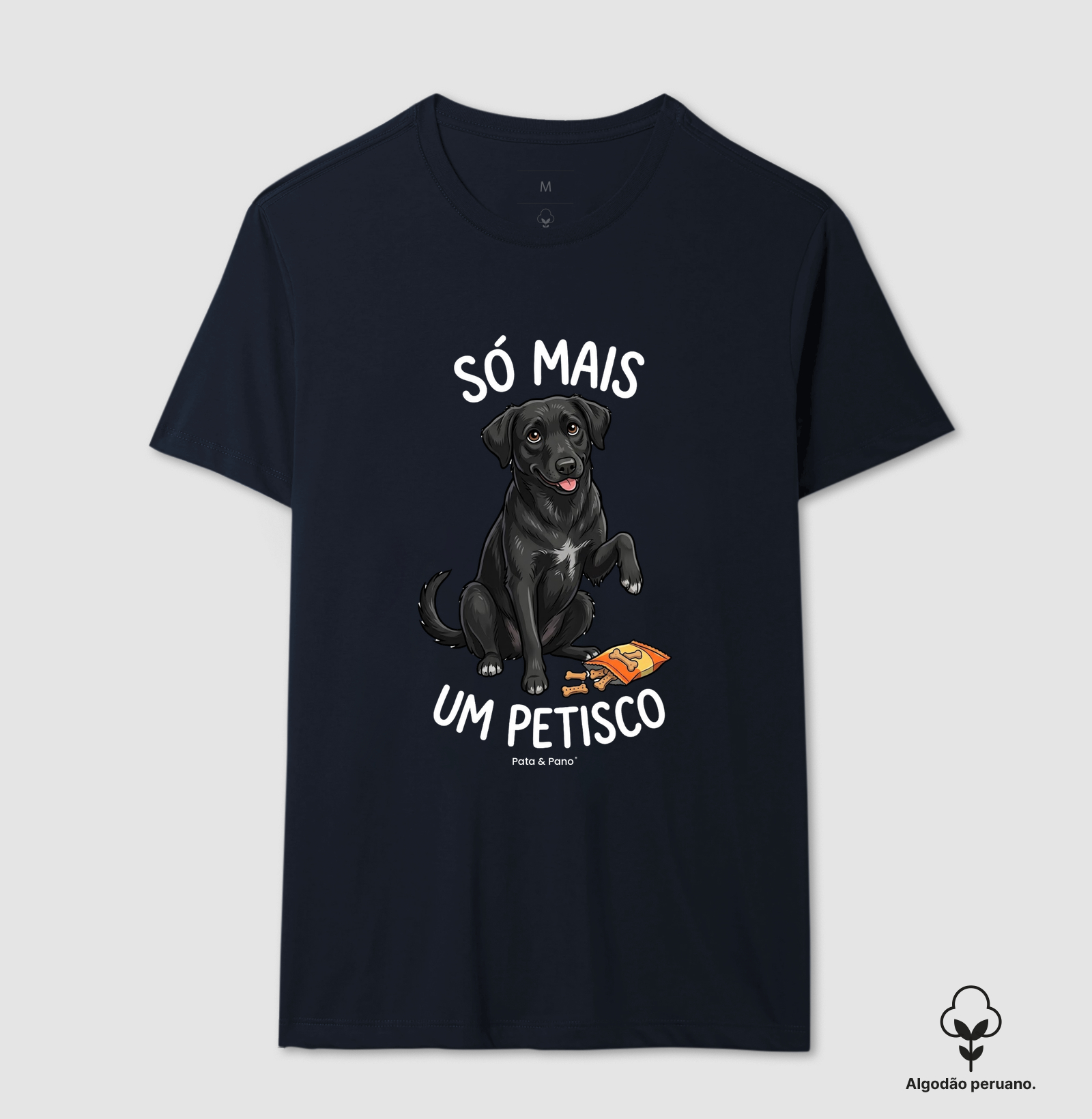CAMISETA ALGODÃO PERUANO VIRA-LATA PRETO PETISCO - Imagem 7