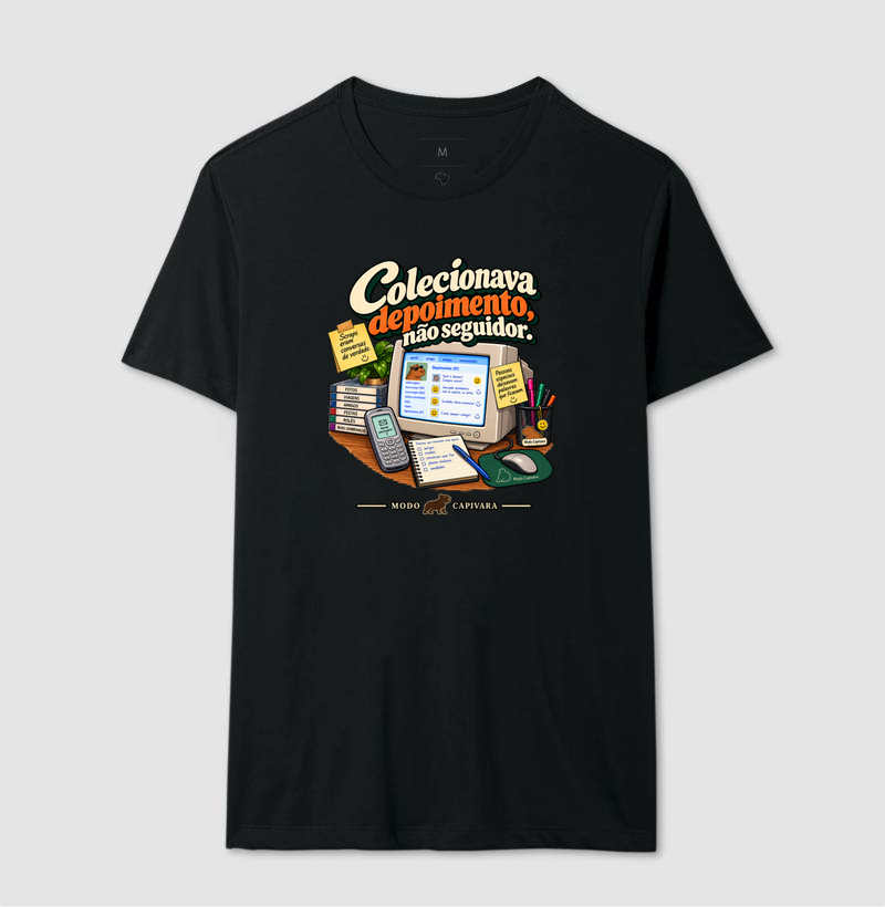 COLECIONAVA DEPOIMENTOS E NÃO SEGUIDORES - Modo Capivara - Camiseta - Imagem 4