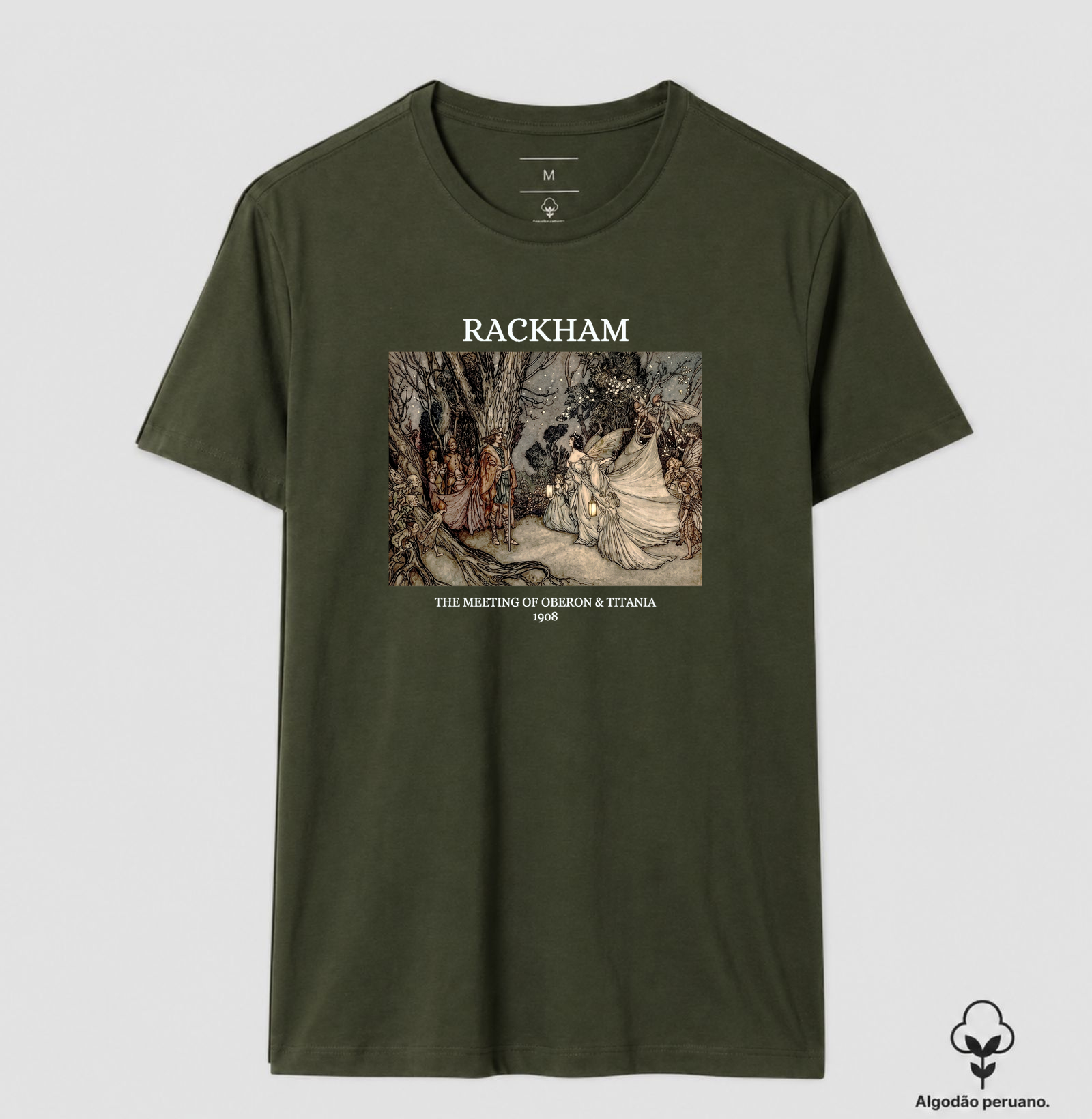 Camiseta Algodão Peruano Arthur Rackham Sonho De Uma Noite De Verão - Imagem 3