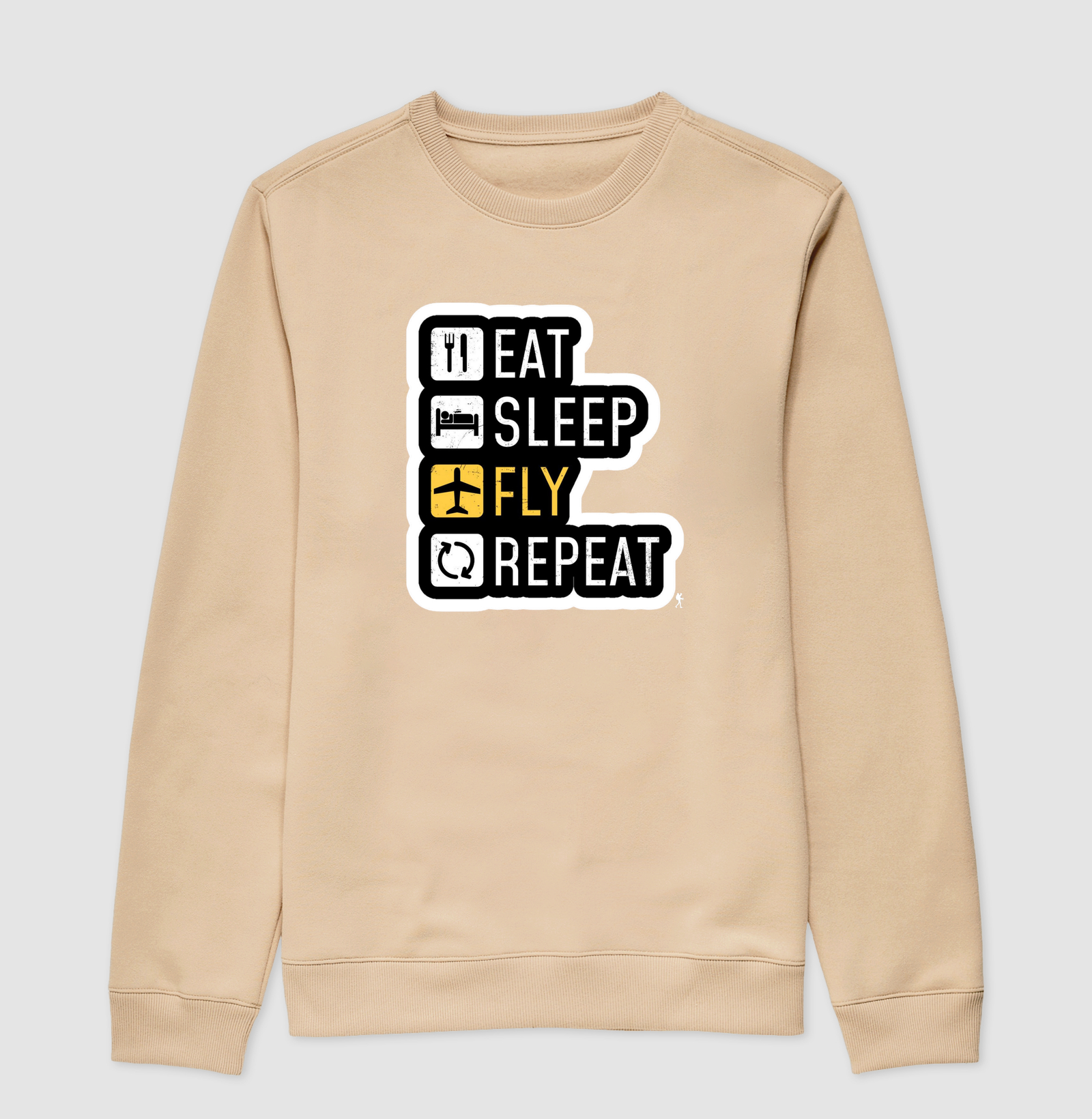 Camiseta Eat Sleep Fly Repeat | Rotina do Viajante Viciado | Colecao Viciados em Viagem - Imagem 3