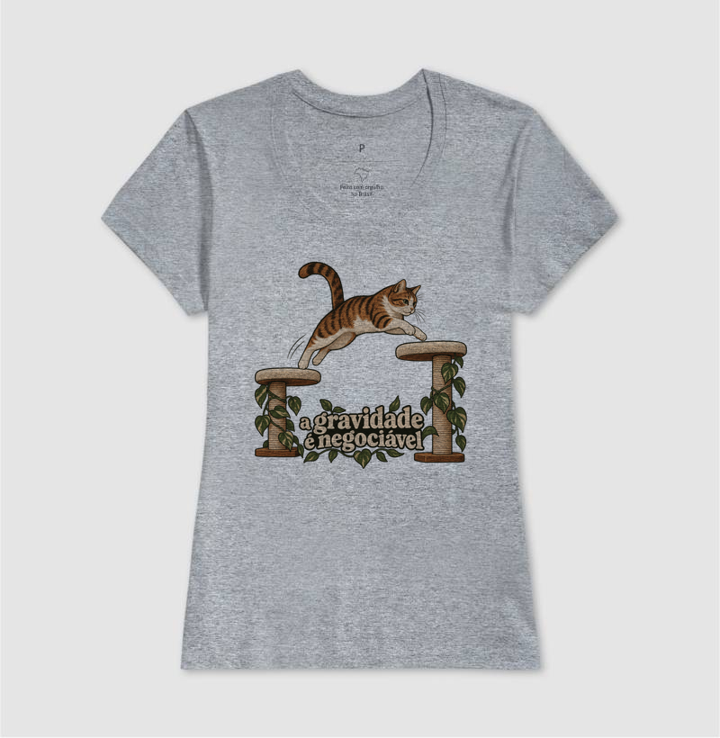 Camiseta Gato Salto "a gravidade é negociável" | Pelo & Pano - Imagem 9