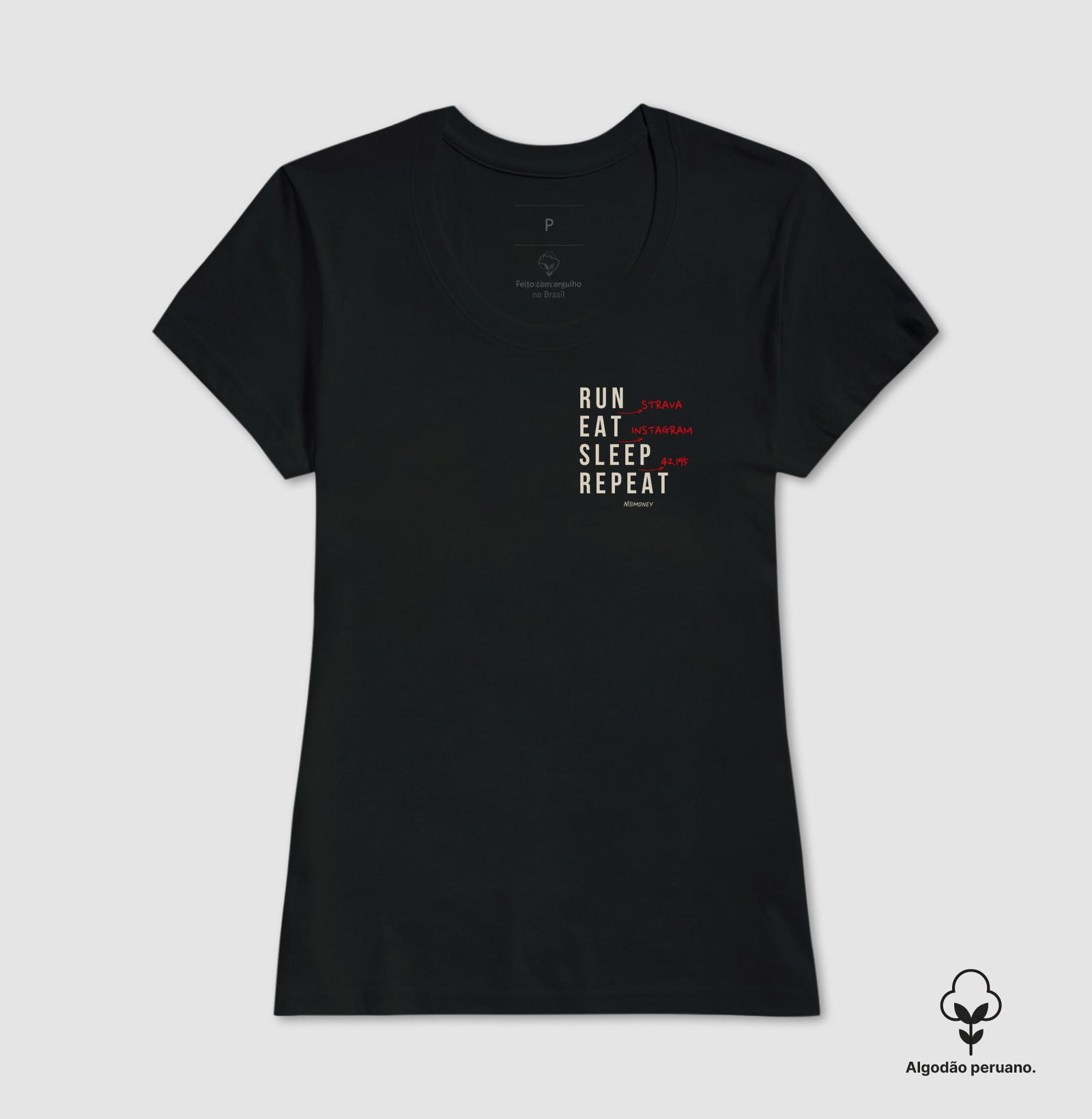 Camiseta Run (Strava). Eat. Sleep. Repeat. - Algodão Peruano - Imagem 6