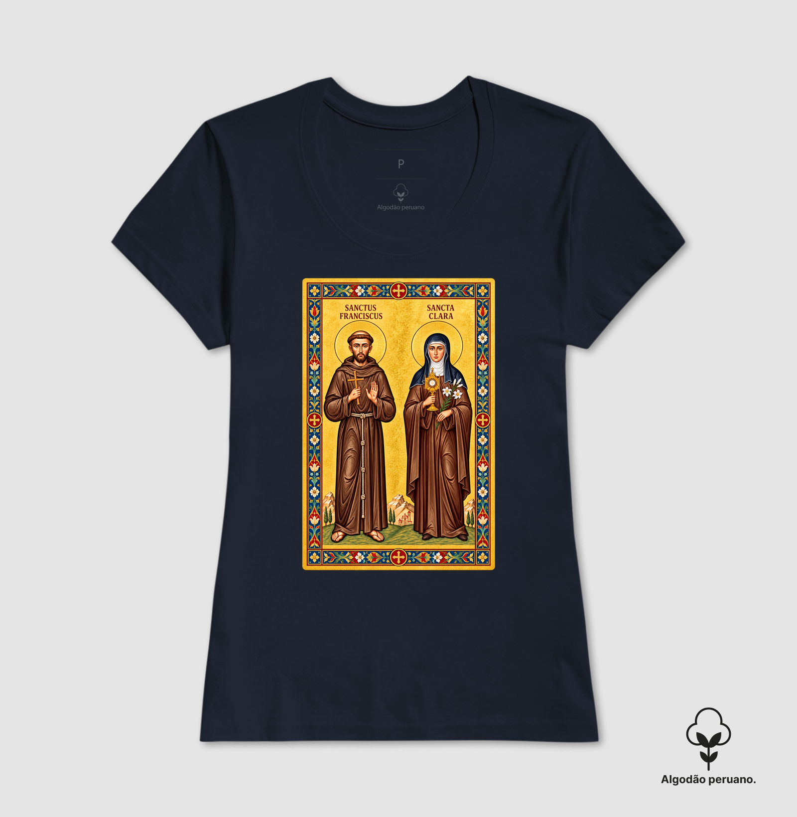 Camisa São Francisco e Santa Clara de Assis Moldura - Imagem 9