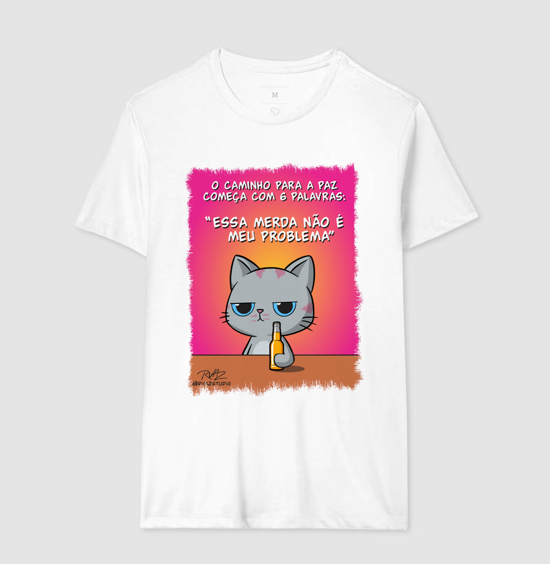 Camiseta Gato Sincero Problema - Imagem 4