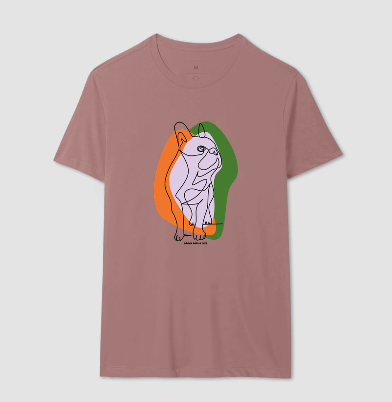 Bulldog de linhas com fundo laranja e verde - Imagem 15