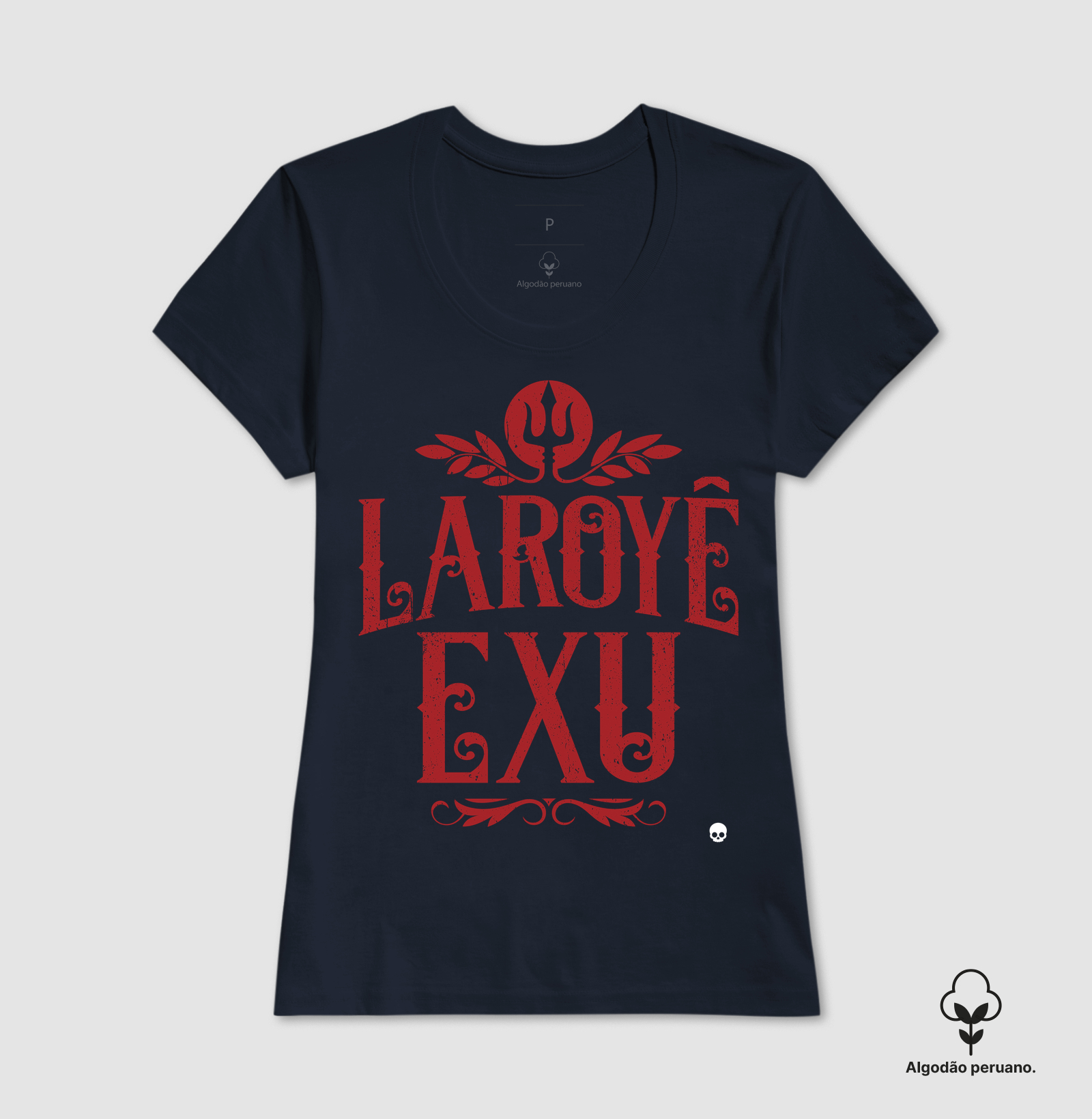 Camiseta Umbanda Laroyê Exu - Em Algodão Peruano - Imagem 7