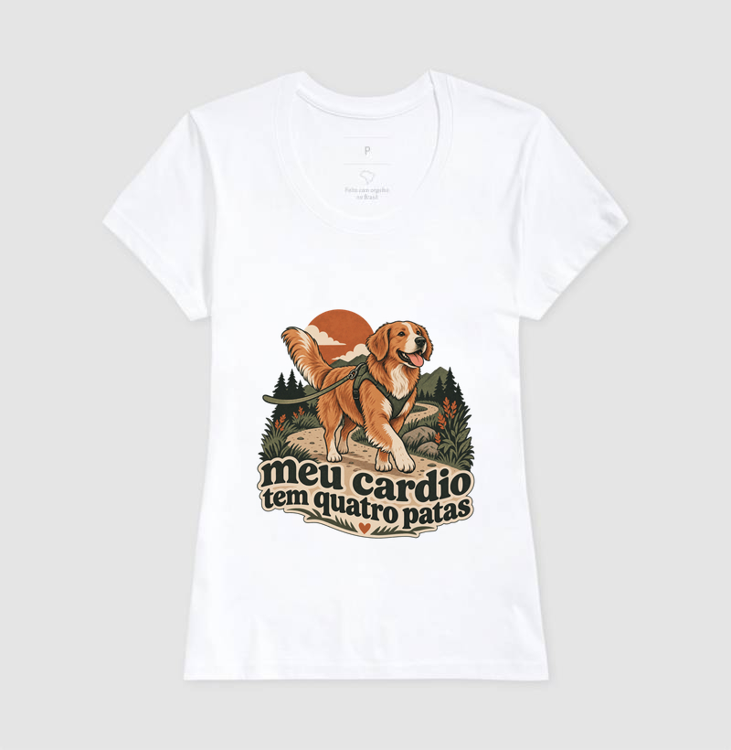 Camiseta Cachorro Passeio "meu cardio tem quatro patas" | Pelo & Pano - Imagem 6