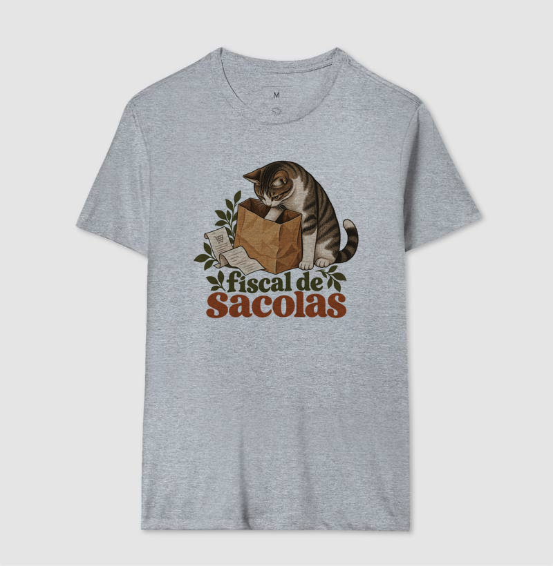 Camiseta Gato Compras "fiscal de sacolas" | Pelo & Pano - Imagem 8