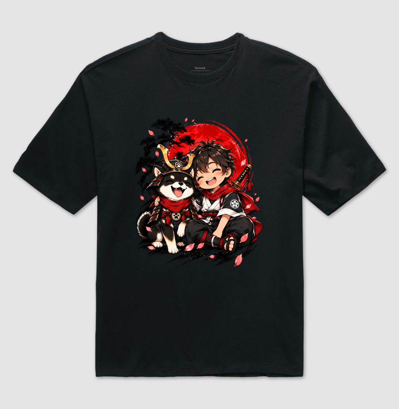 Pequeno Samurai & Shiba — Amigos de Honra (Preto) - Imagem 2