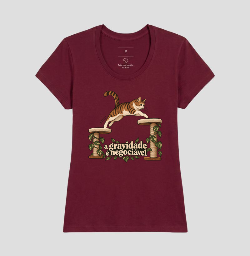 Camiseta Gato Salto "a gravidade é negociável" | Pelo & Pano - Imagem 19