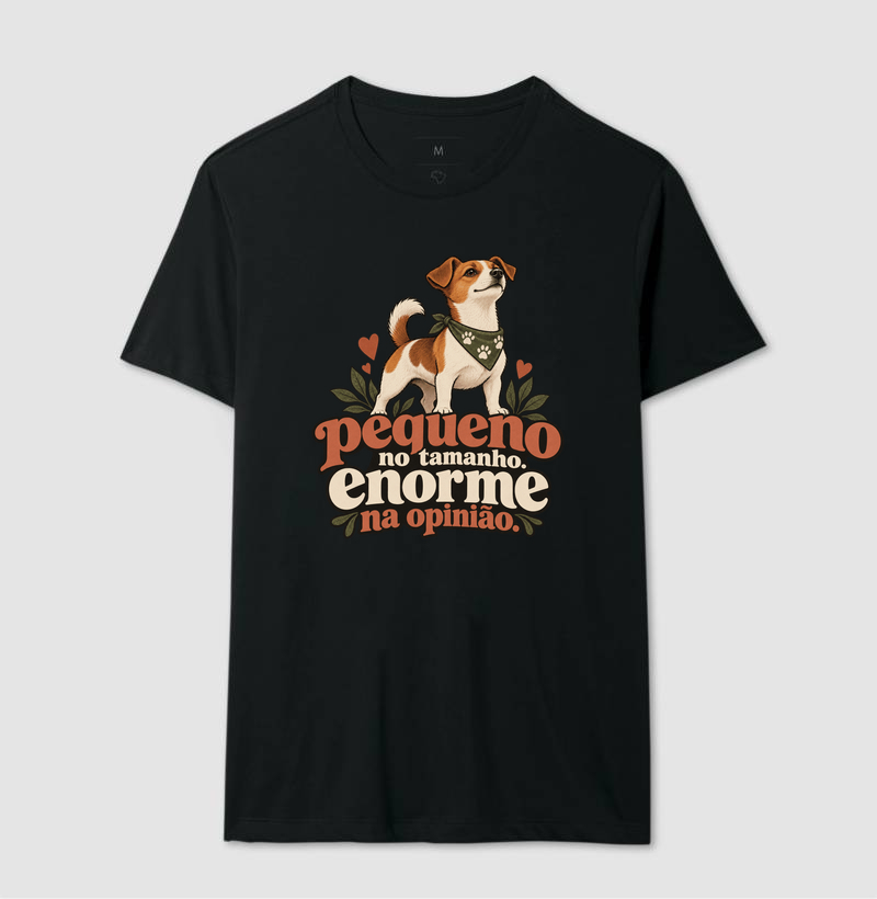 Camiseta Cachorro Pequeno "enorme na opinião" | Pelo & Pano - Imagem 2