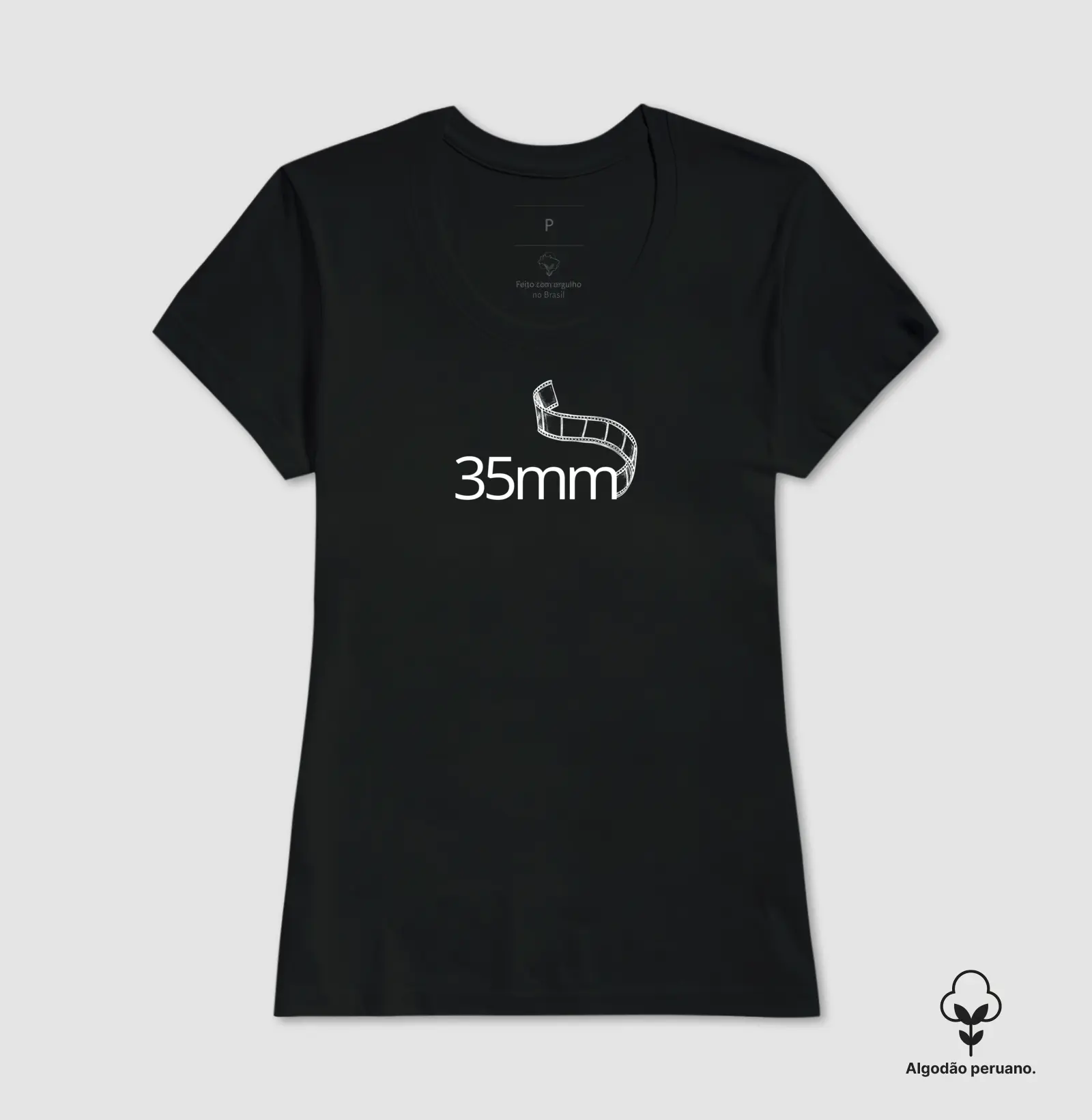 Camiseta Premium algodão Peruano, tira de filme 35mm - Imagem 2