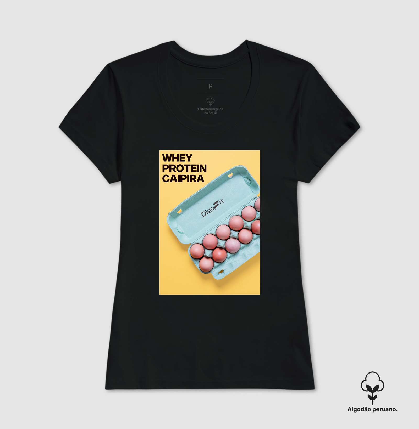 CAMISETA ALGODÃO PERUANO ACADEMIA WHEY PROTEIN CAIPIRA - Imagem 3