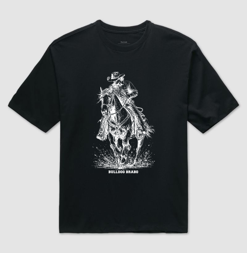 Cowboy Riding Horse Bulldog Brabo - Imagem 2