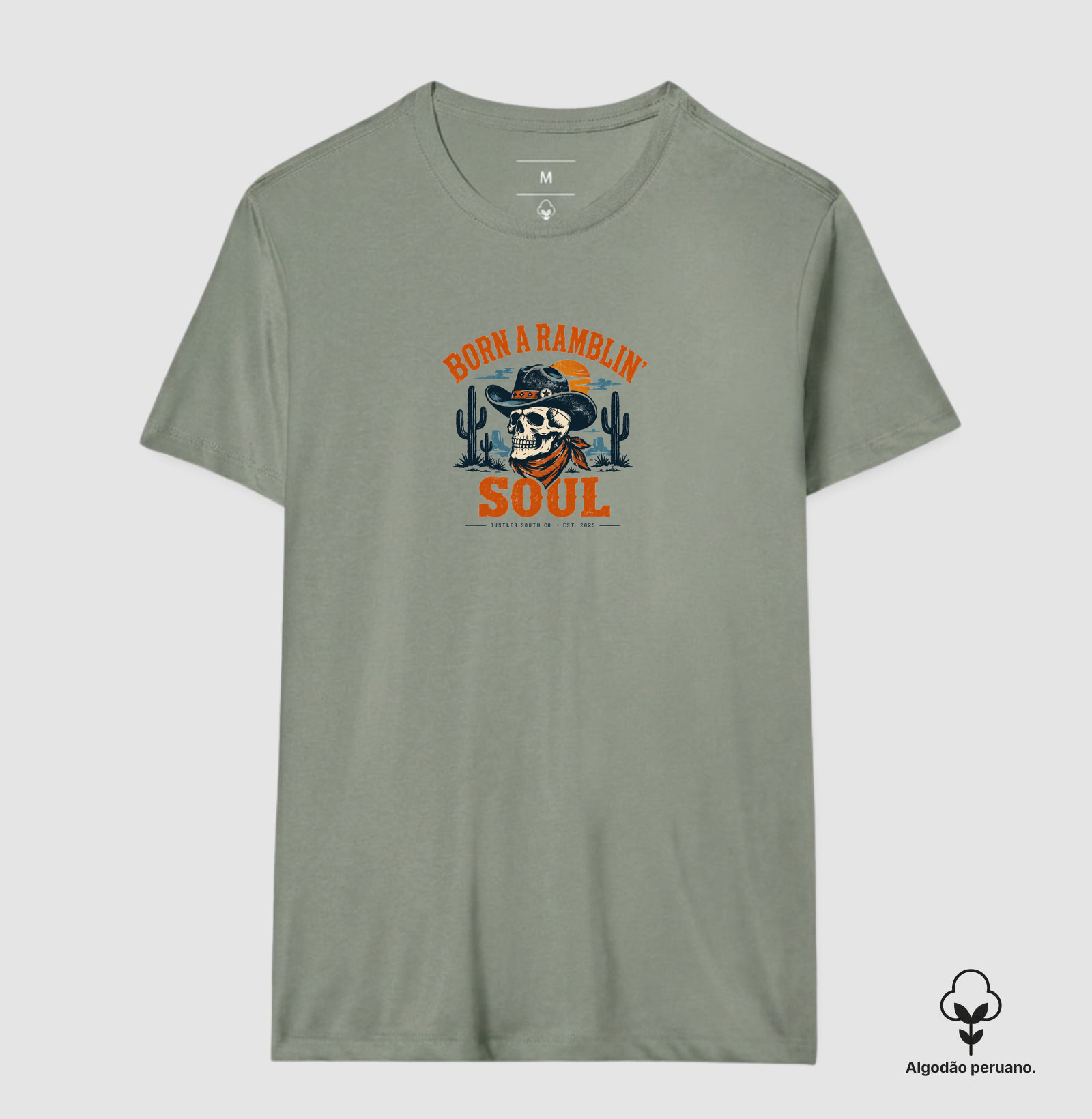 Camiseta Country Born a Ramblin’ Soul Dustler South Co. Algodão Peruano Premium - Imagem 3