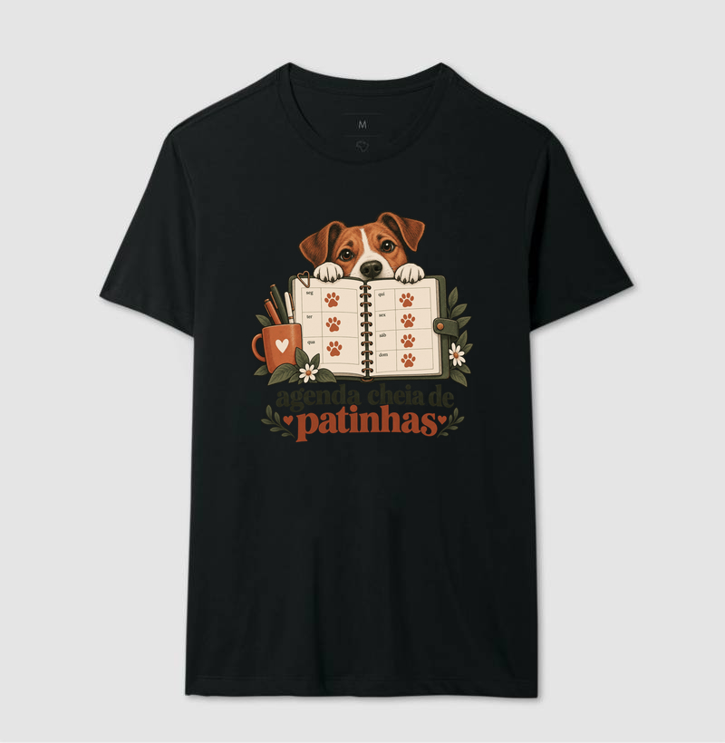Camiseta Cachorro Rotina "agenda cheia de patinhas" | Pelo & Pano - Imagem 2