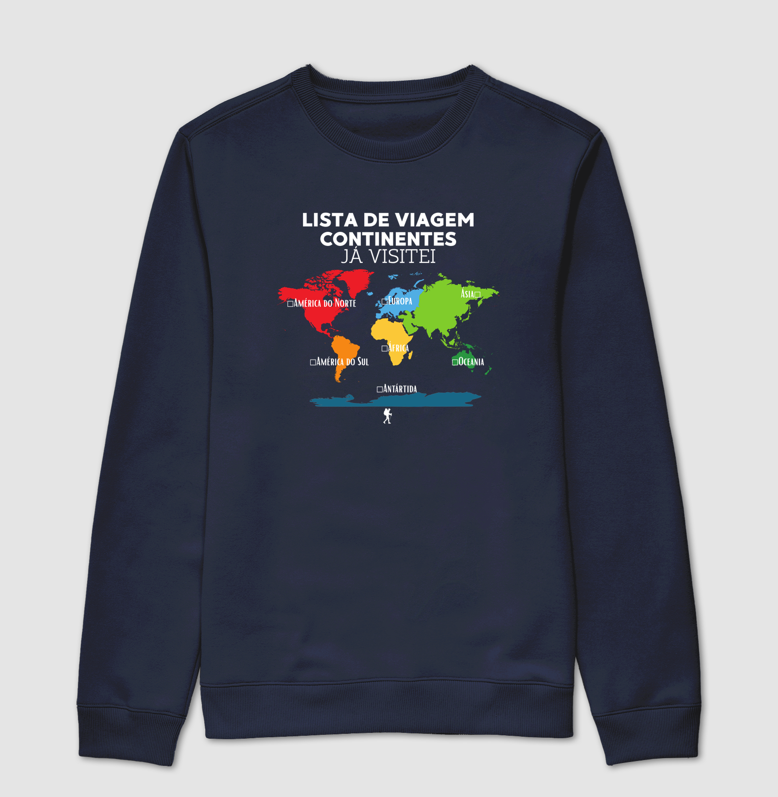 Camiseta Lista de Viagem Continentes Ja Visitei | Mapa Mundi Auto Personalizavel | Colecao Personalizaveis - Imagem 5