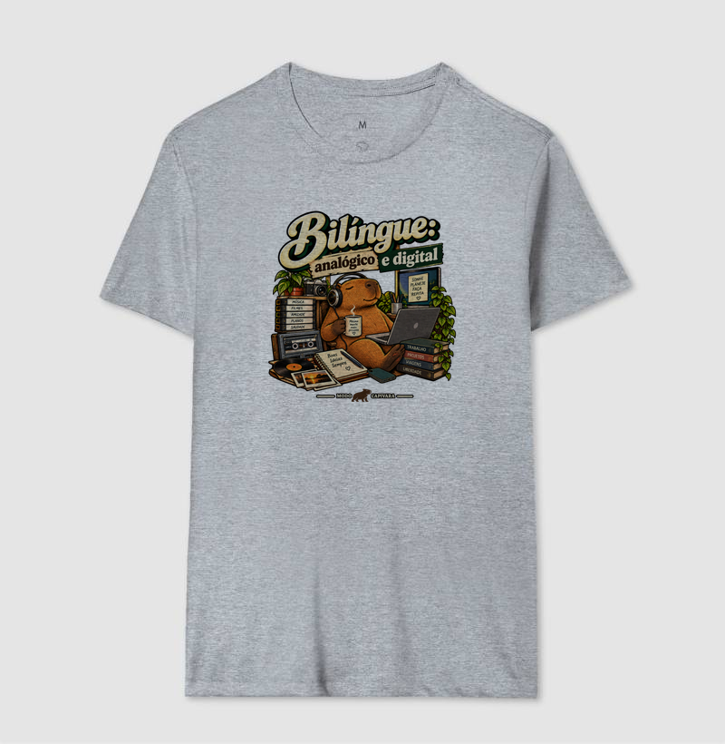 BILÍNGUE, ANALÓGICO E DIGITAL - Modo Capivara - Camiseta - Imagem 10