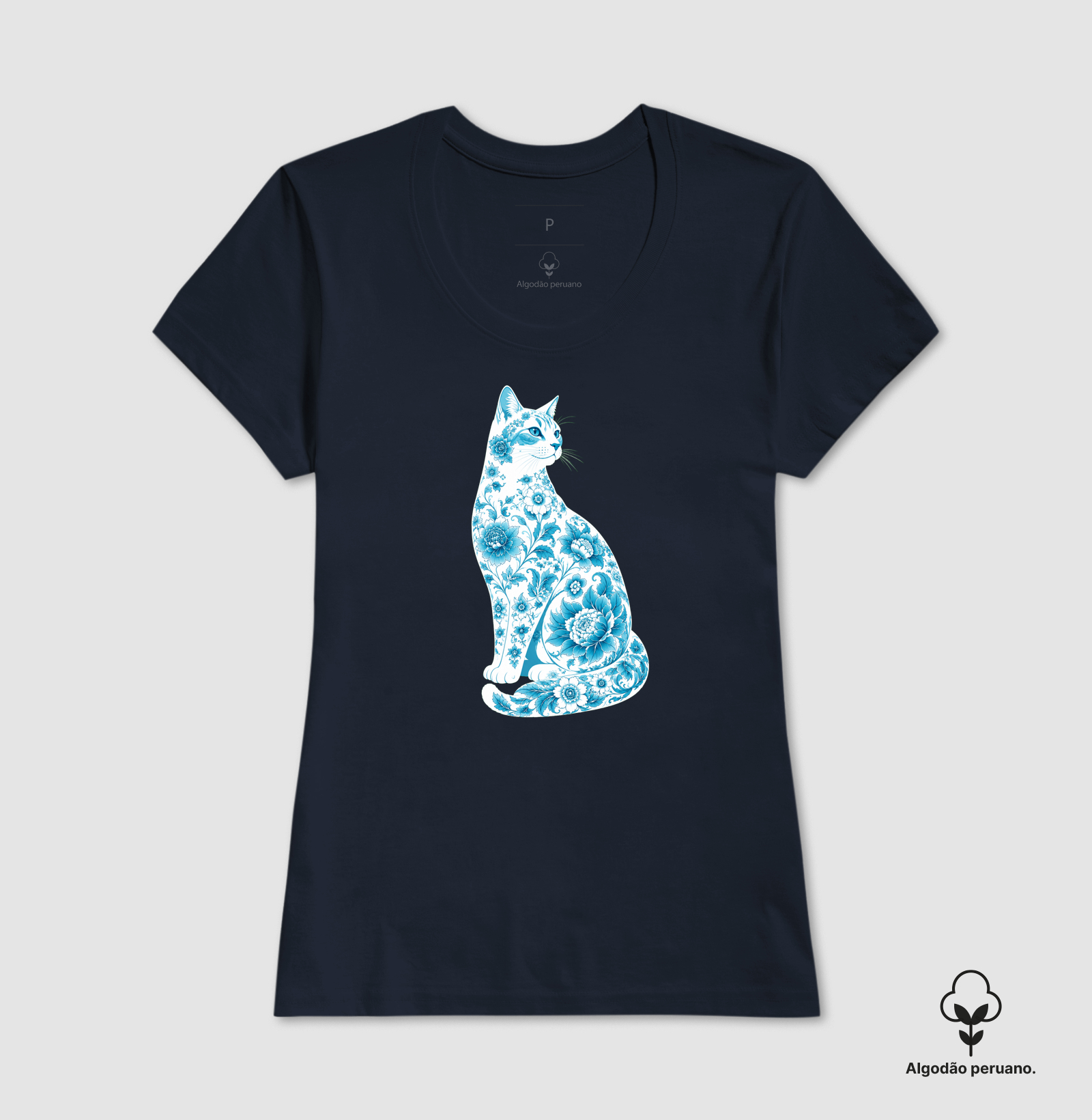 Gato Floral Azul - Imagem 4